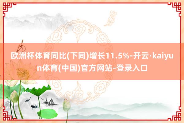 欧洲杯体育同比(下同)增长11.5%-开云·kaiyun体育(中国)官方网站-登录入口