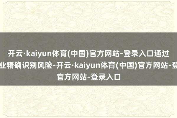 开云·kaiyun体育(中国)官方网站-登录入口通过指令企业精确识别风险-开云·kaiyun体育(中国)官方网站-登录入口