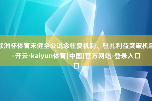 欧洲杯体育未健全公说念往复机制、驻扎利益突破机制-开云·kaiyun体育(中国)官方网站-登录入口