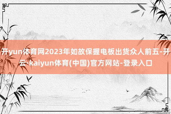 开yun体育网2023年如故保握电板出货众人前五-开云·kaiyun体育(中国)官方网站-登录入口