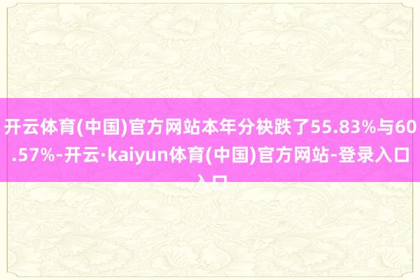 开云体育(中国)官方网站本年分袂跌了55.83%与60.57%-开云·kaiyun体育(中国)官方网站-登录入口